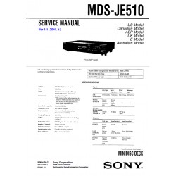Sony MDS-JE510 Service Manual