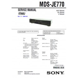 Sony MDS-JE770 Service Manual