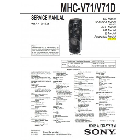 Sony MHC-V71D Service Manual